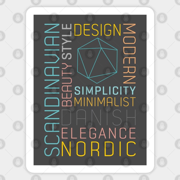 Typographic Scandinavian Geometric Pastel Sticker by Lisa